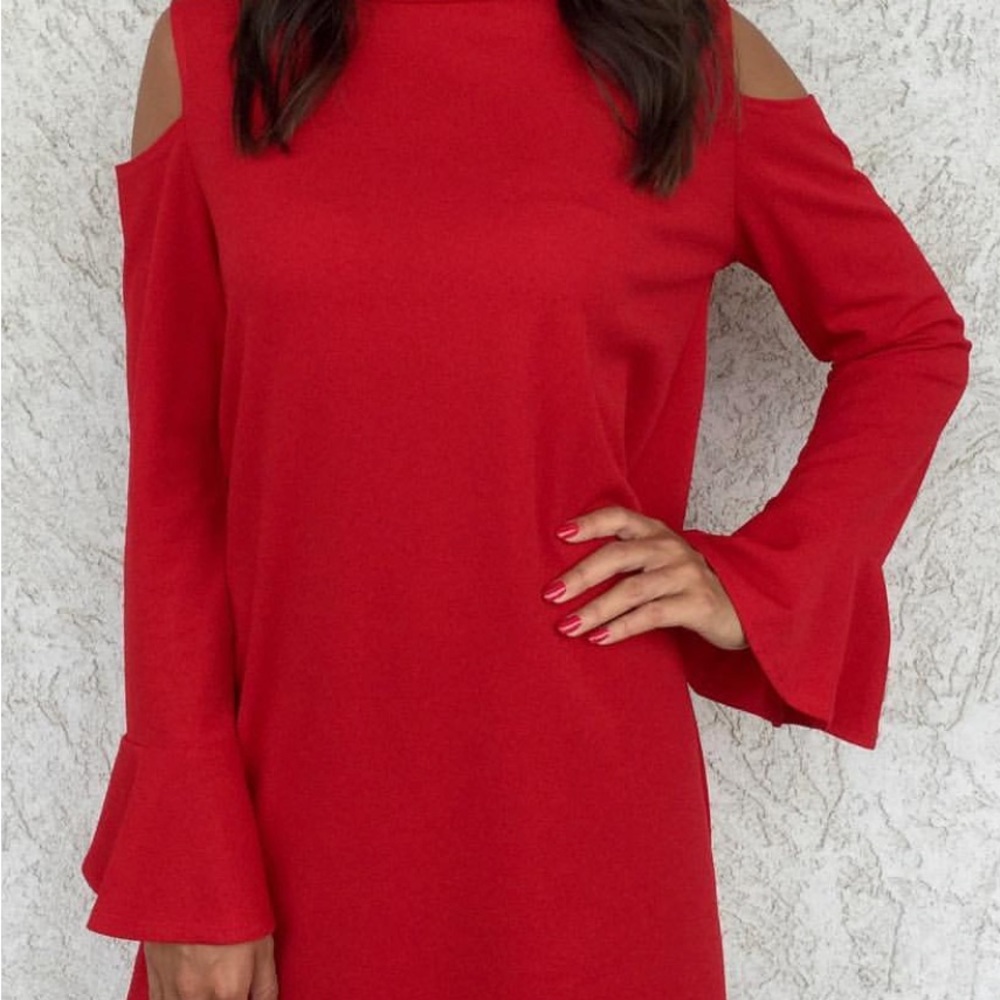 Cold shoulder knee length dress ( S-XL)